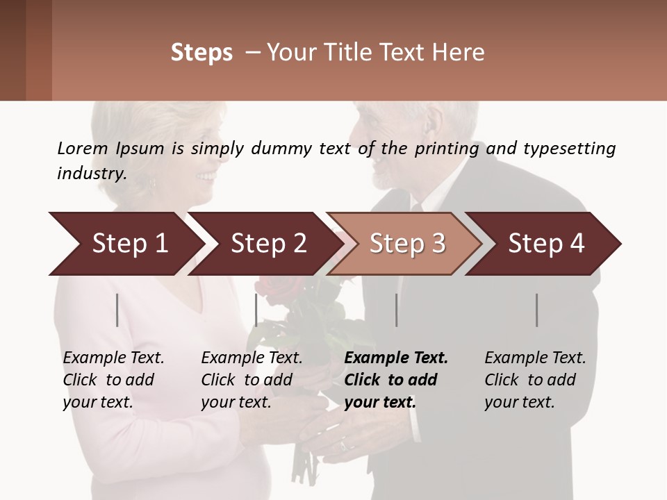 A Man And A Woman Holding A Bouquet Of Roses PowerPoint Template