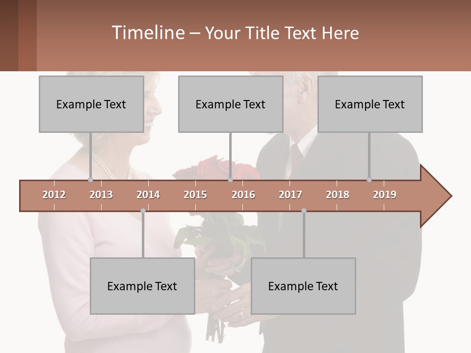 A Man And A Woman Holding A Bouquet Of Roses PowerPoint Template