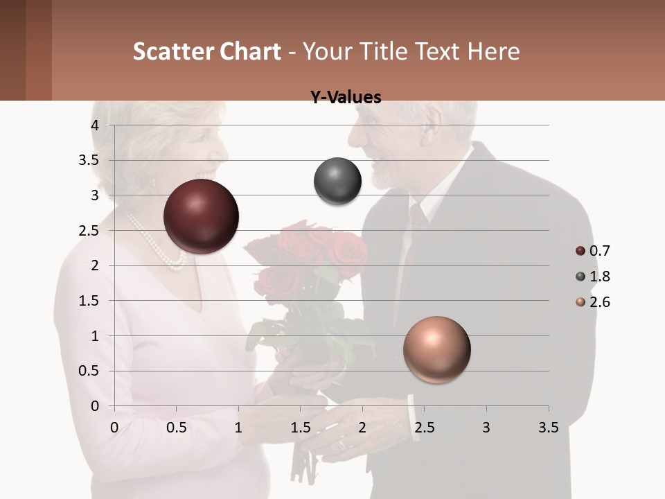 A Man And A Woman Holding A Bouquet Of Roses PowerPoint Template