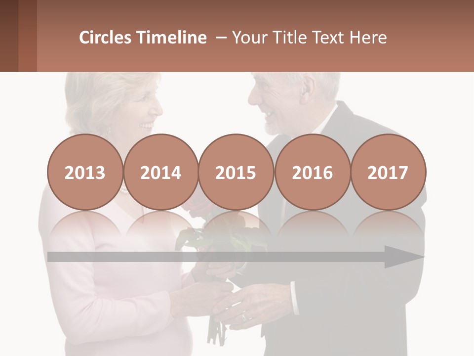 A Man And A Woman Holding A Bouquet Of Roses PowerPoint Template