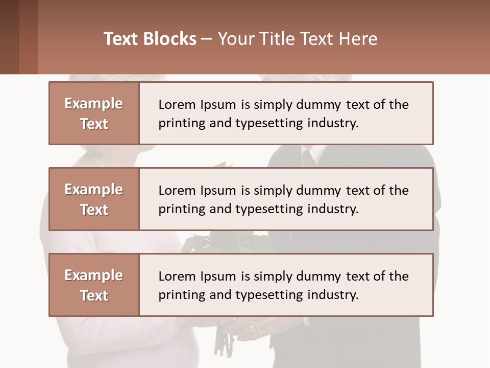 A Man And A Woman Holding A Bouquet Of Roses PowerPoint Template