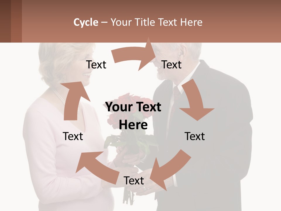 A Man And A Woman Holding A Bouquet Of Roses PowerPoint Template