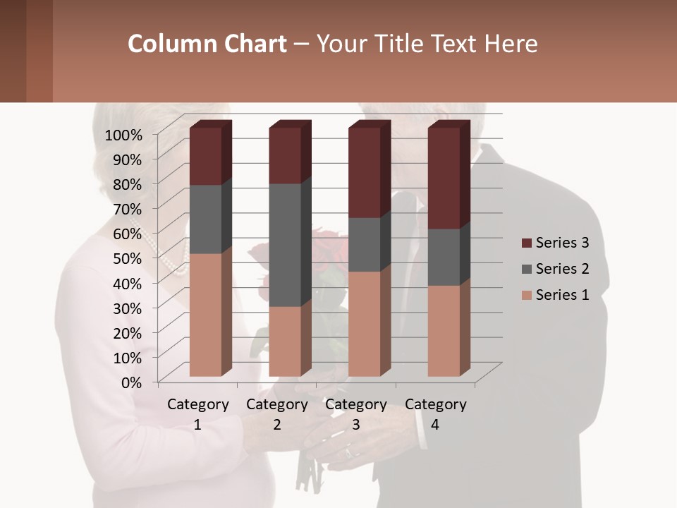 A Man And A Woman Holding A Bouquet Of Roses PowerPoint Template