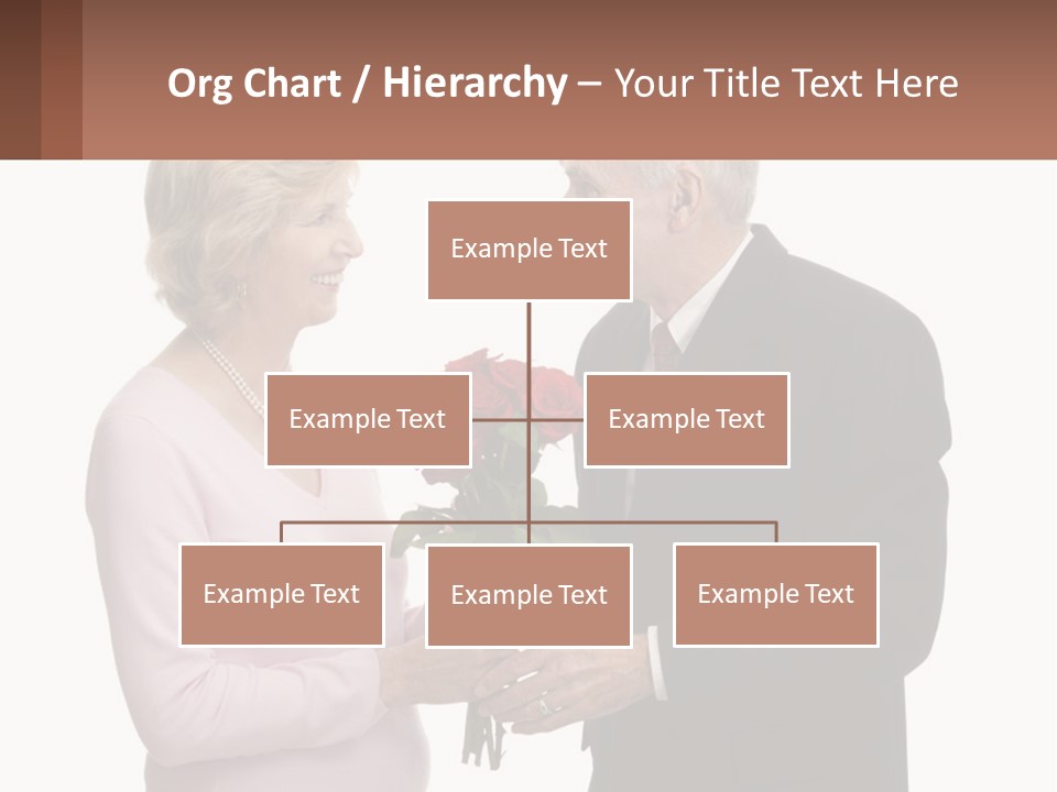 A Man And A Woman Holding A Bouquet Of Roses PowerPoint Template