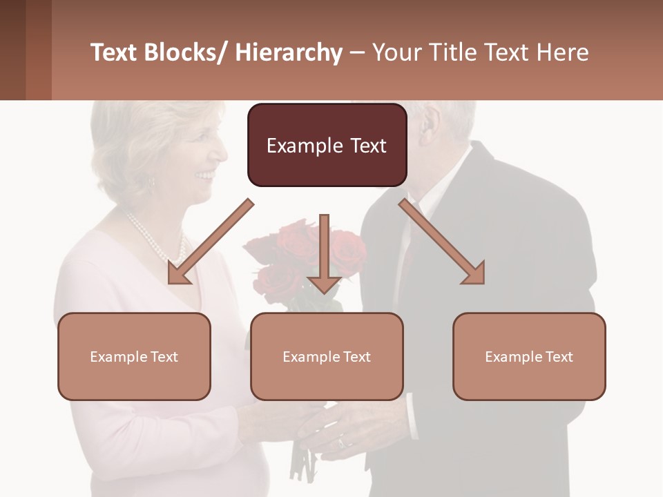 A Man And A Woman Holding A Bouquet Of Roses PowerPoint Template