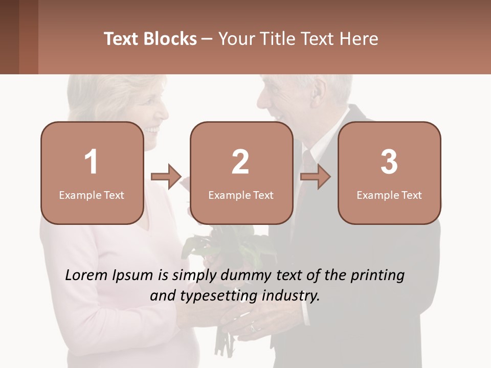 A Man And A Woman Holding A Bouquet Of Roses PowerPoint Template