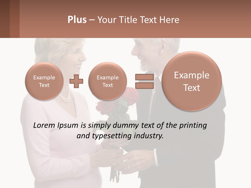 A Man And A Woman Holding A Bouquet Of Roses PowerPoint Template