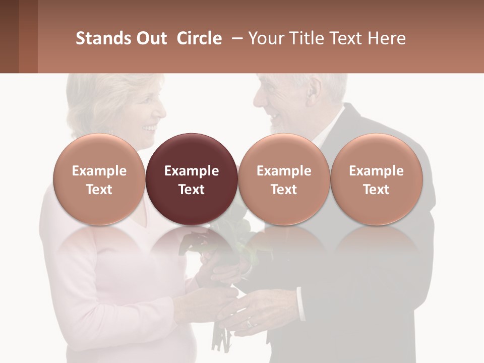 A Man And A Woman Holding A Bouquet Of Roses PowerPoint Template