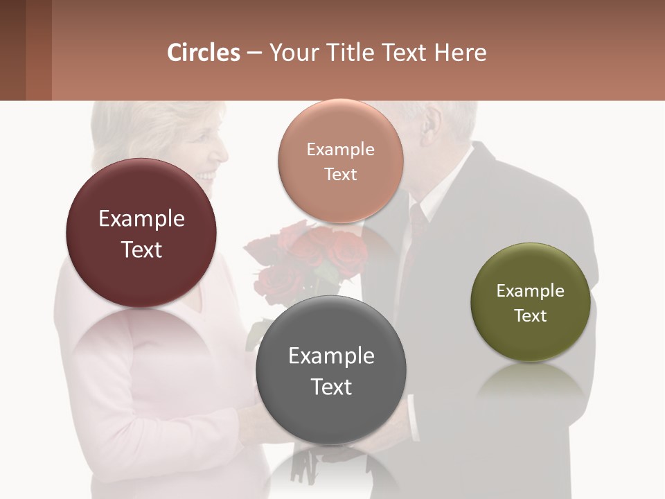 A Man And A Woman Holding A Bouquet Of Roses PowerPoint Template