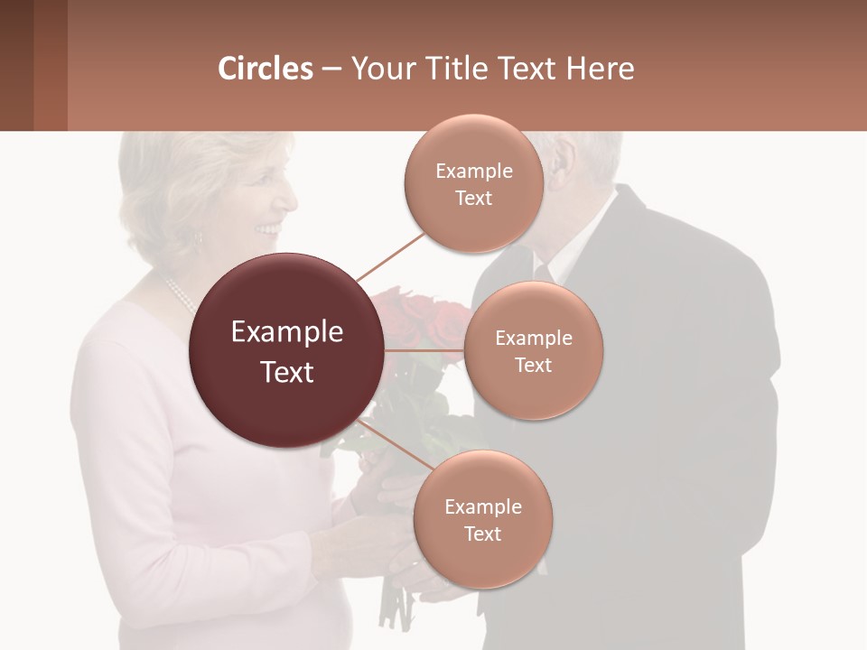 A Man And A Woman Holding A Bouquet Of Roses PowerPoint Template