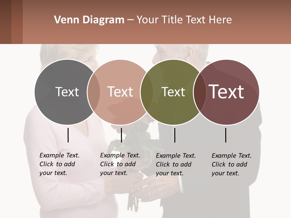 A Man And A Woman Holding A Bouquet Of Roses PowerPoint Template