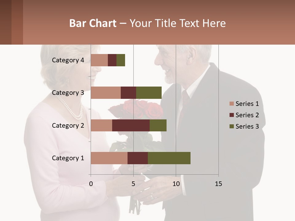 A Man And A Woman Holding A Bouquet Of Roses PowerPoint Template