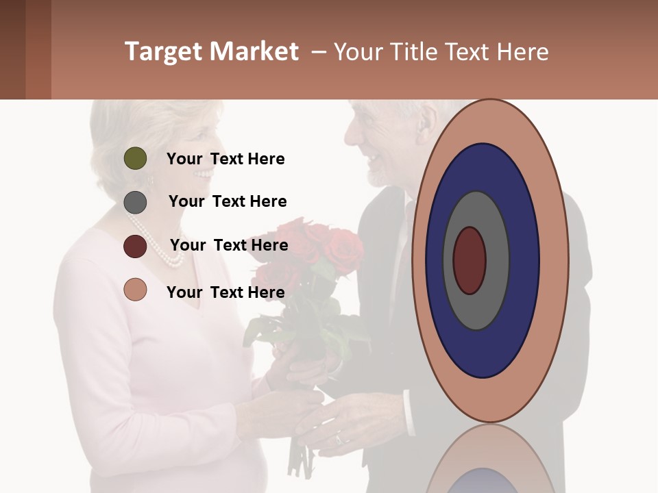 A Man And A Woman Holding A Bouquet Of Roses PowerPoint Template