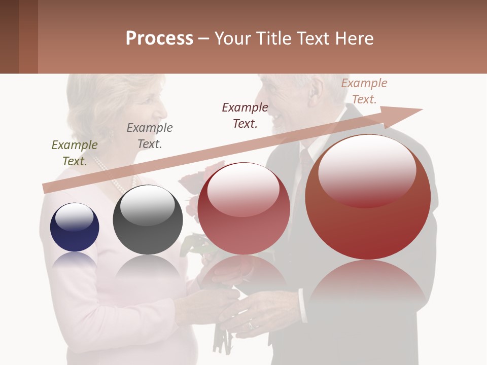 A Man And A Woman Holding A Bouquet Of Roses PowerPoint Template