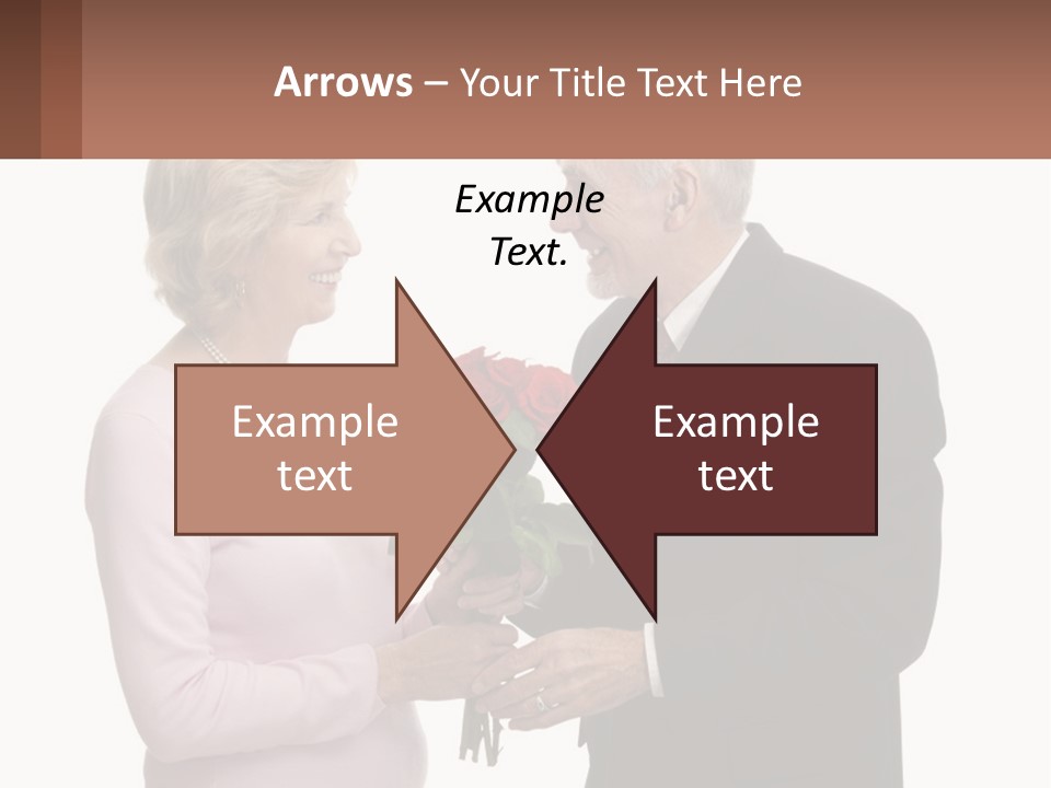 A Man And A Woman Holding A Bouquet Of Roses PowerPoint Template