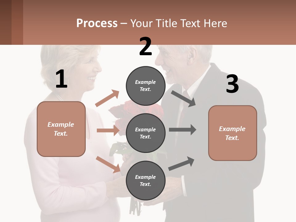 A Man And A Woman Holding A Bouquet Of Roses PowerPoint Template