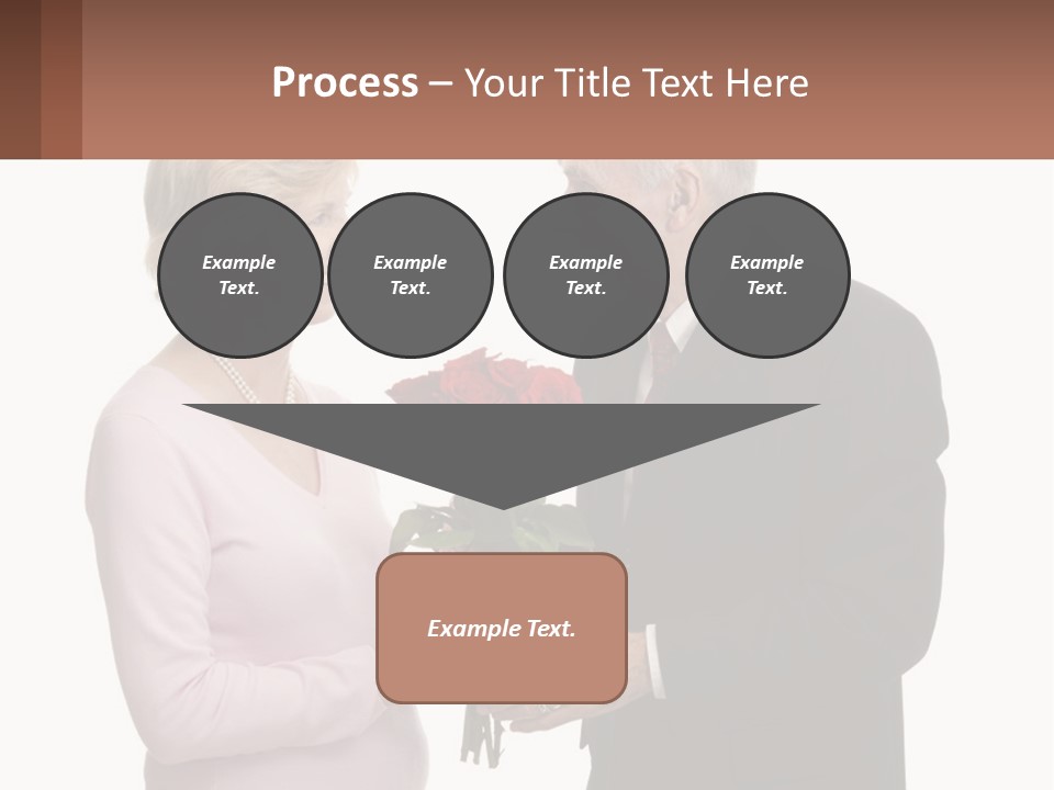 A Man And A Woman Holding A Bouquet Of Roses PowerPoint Template