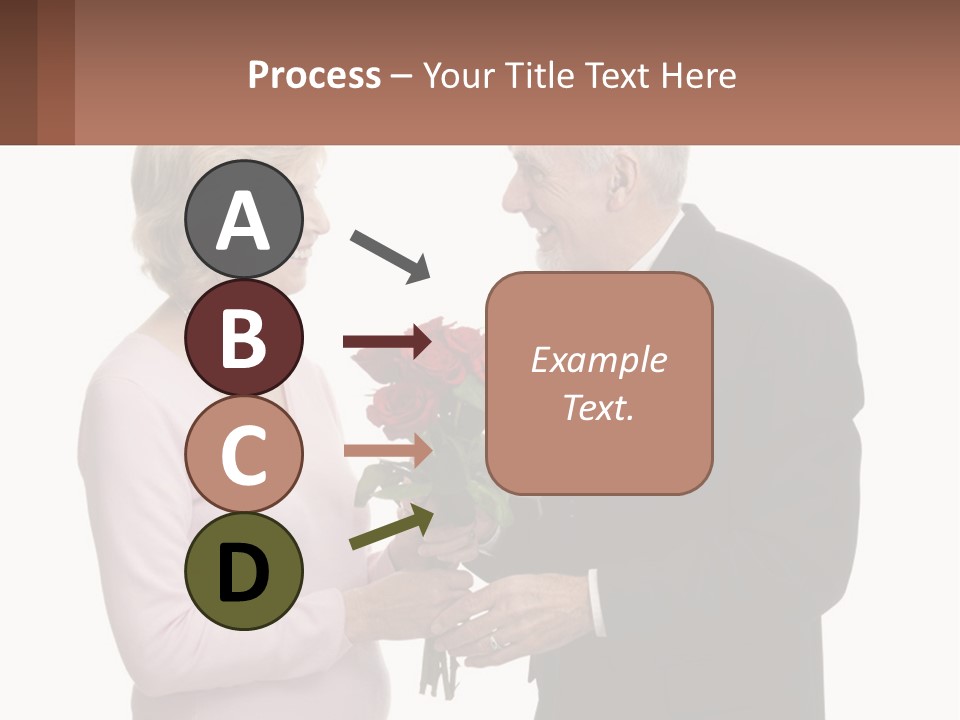 A Man And A Woman Holding A Bouquet Of Roses PowerPoint Template