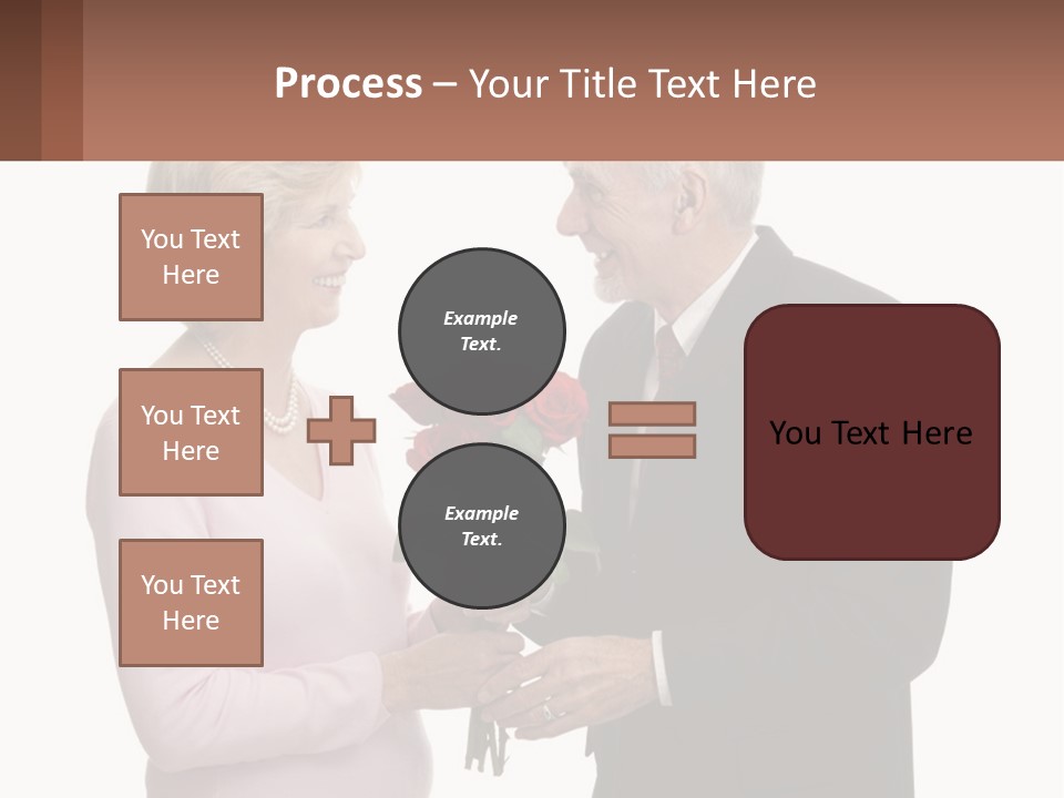 A Man And A Woman Holding A Bouquet Of Roses PowerPoint Template