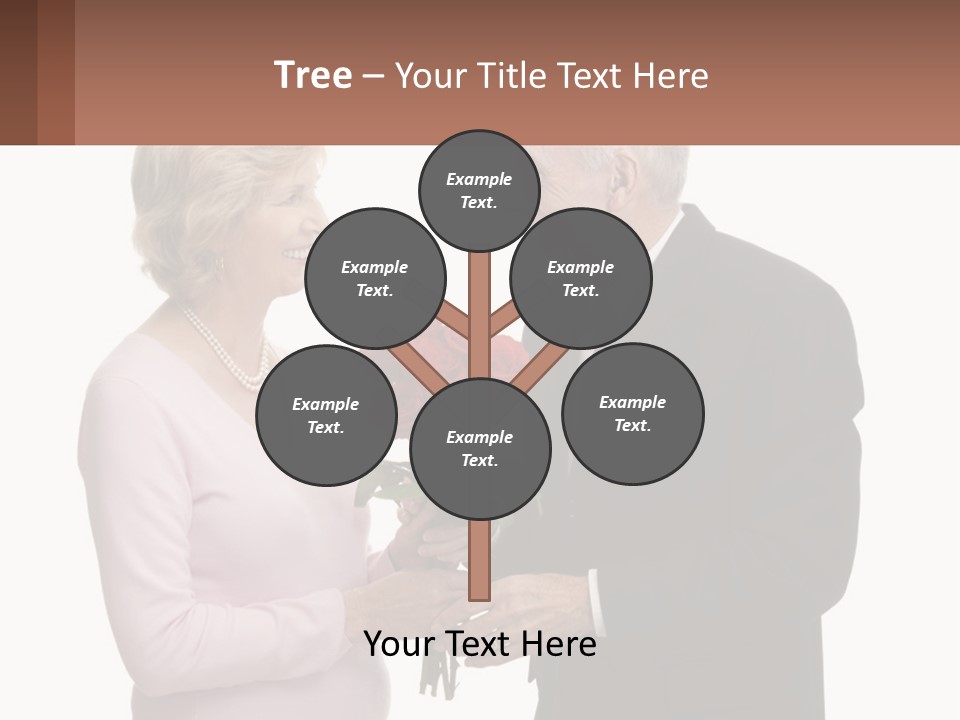 A Man And A Woman Holding A Bouquet Of Roses PowerPoint Template