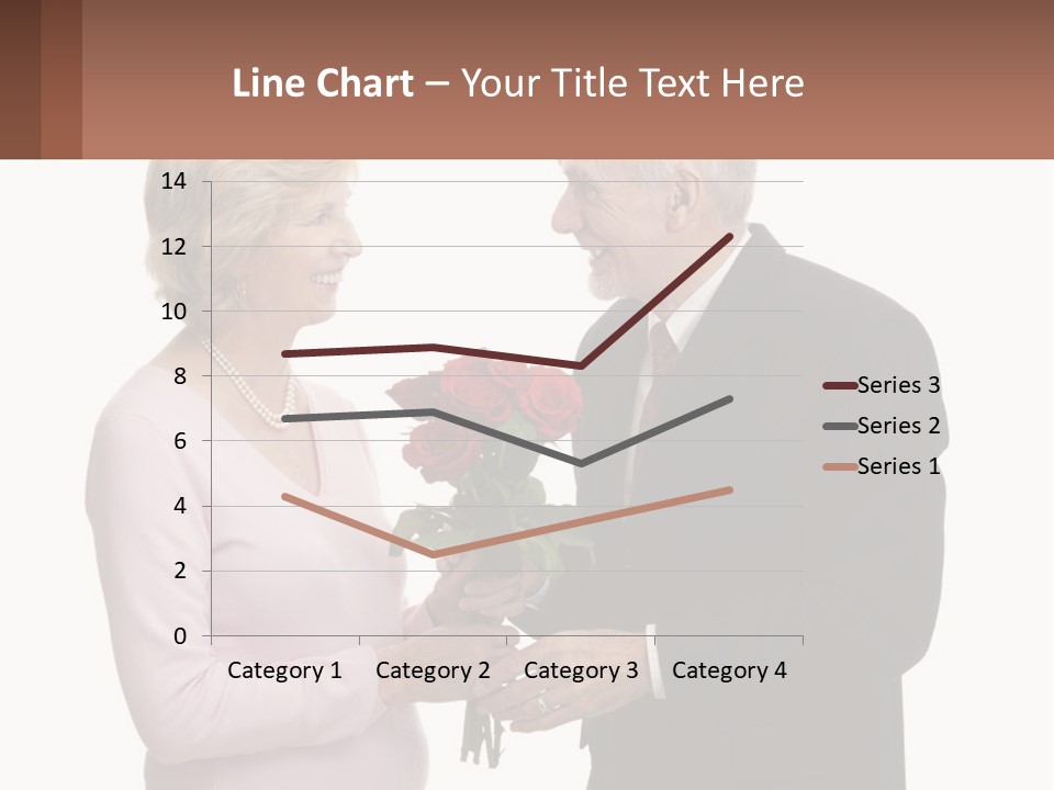 A Man And A Woman Holding A Bouquet Of Roses PowerPoint Template