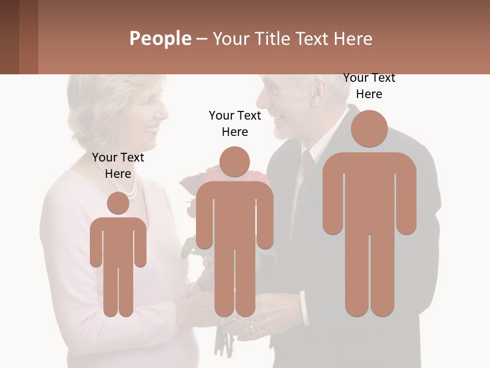 A Man And A Woman Holding A Bouquet Of Roses PowerPoint Template