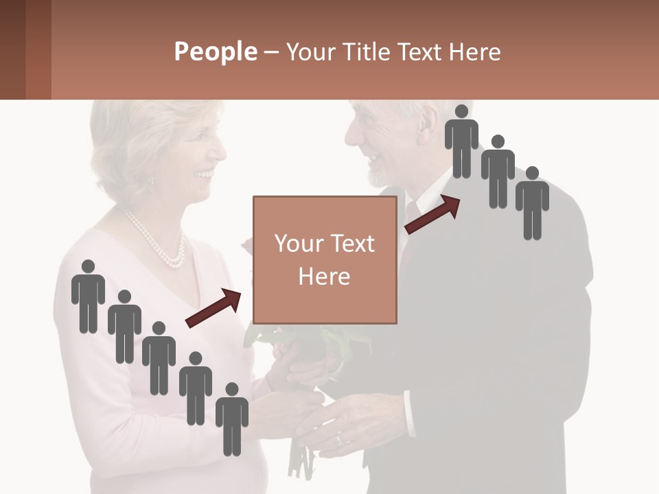 A Man And A Woman Holding A Bouquet Of Roses PowerPoint Template