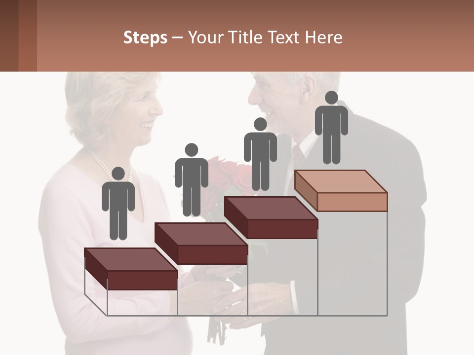 A Man And A Woman Holding A Bouquet Of Roses PowerPoint Template