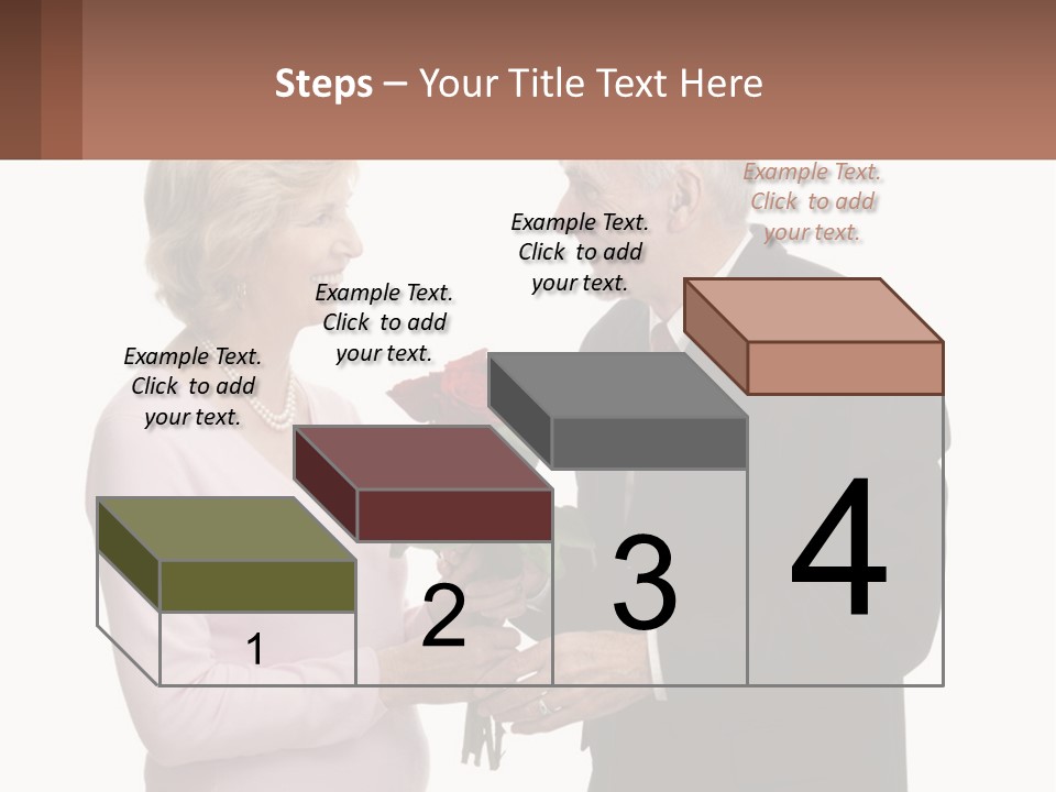 A Man And A Woman Holding A Bouquet Of Roses PowerPoint Template