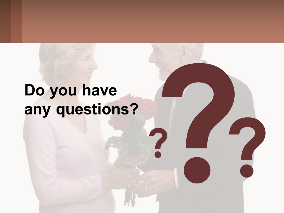 A Man And A Woman Holding A Bouquet Of Roses PowerPoint Template