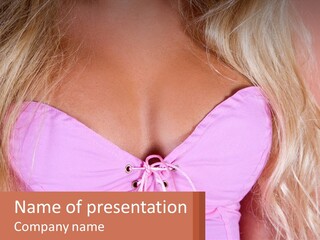 A Close Up Of A Woman's Breast Wearing A Pink Dress PowerPoint Template