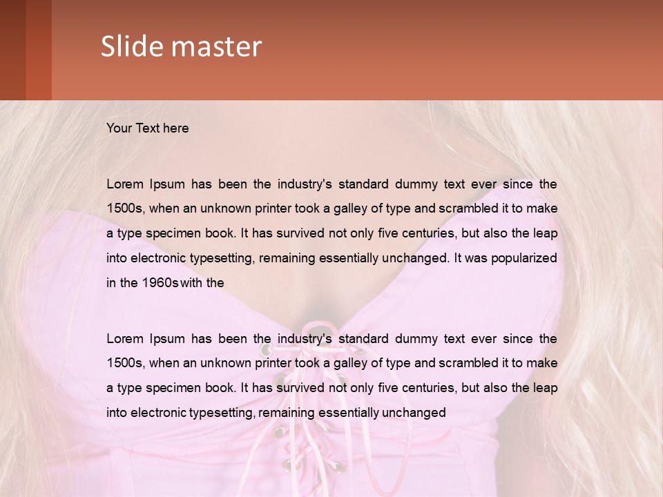 A Close Up Of A Woman's Breast Wearing A Pink Dress PowerPoint Template