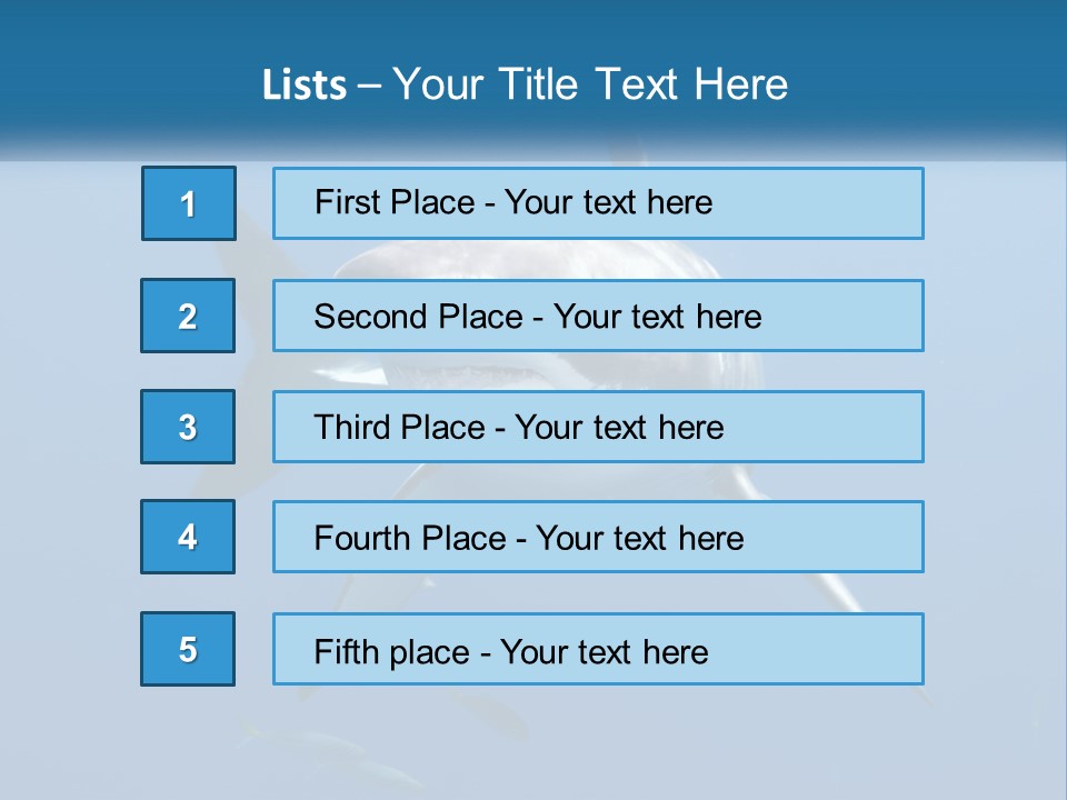 A Great White Shark Swimming In The Ocean PowerPoint Template