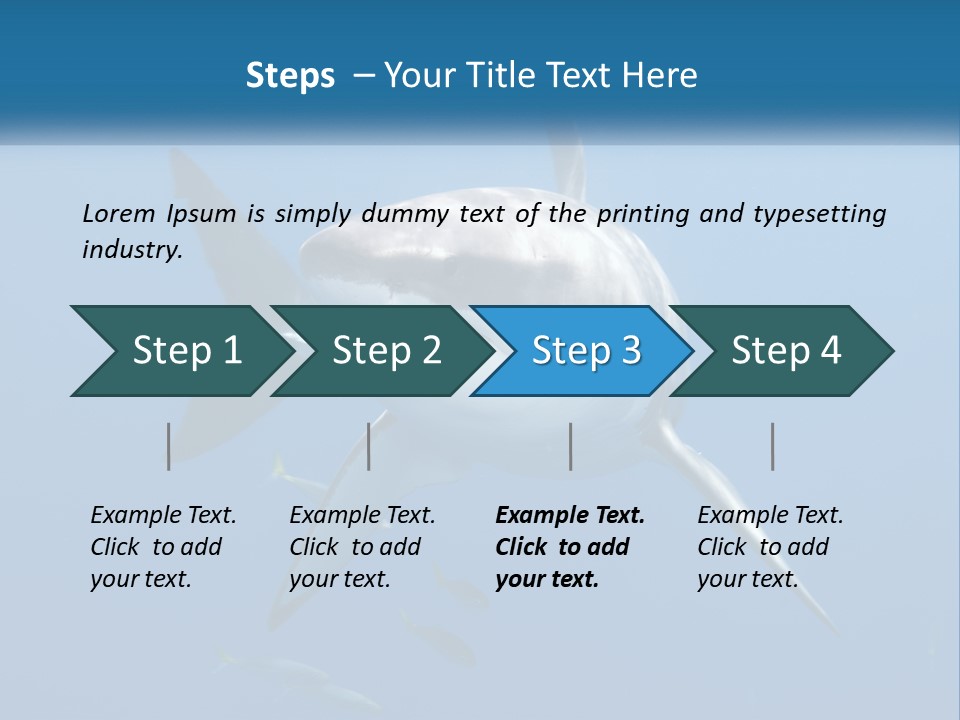 A Great White Shark Swimming In The Ocean PowerPoint Template