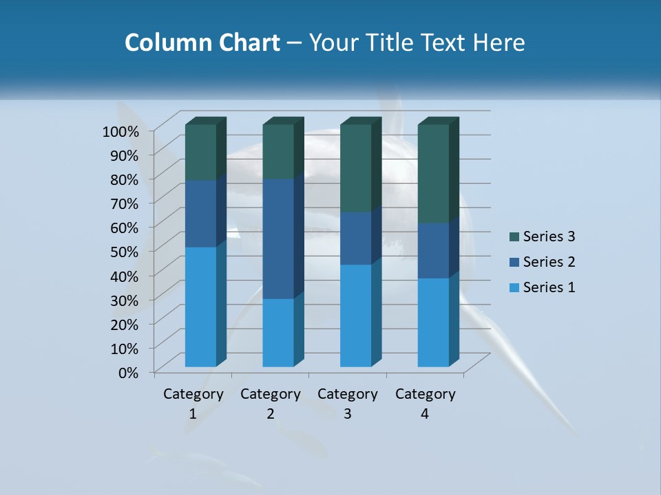 A Great White Shark Swimming In The Ocean PowerPoint Template