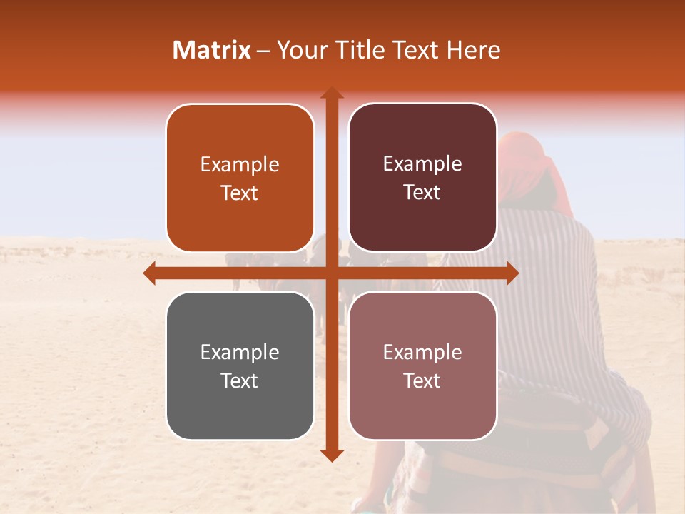 A Group Of People Riding Camels In The Desert PowerPoint Template