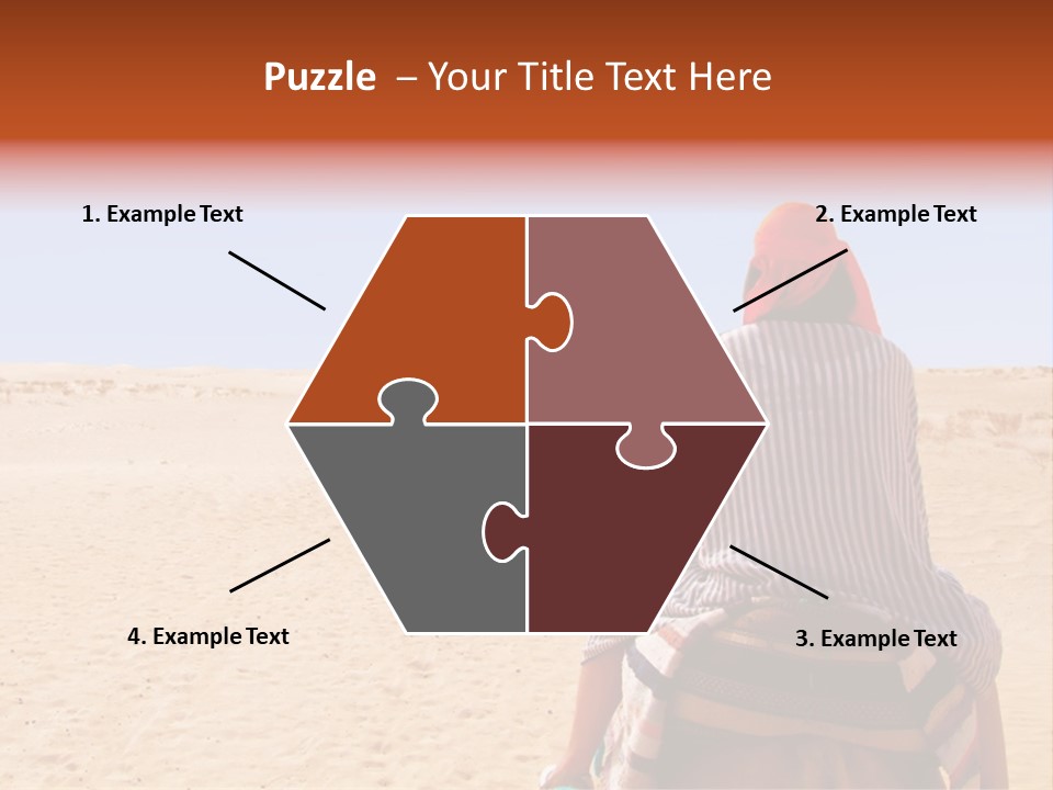 A Group Of People Riding Camels In The Desert PowerPoint Template