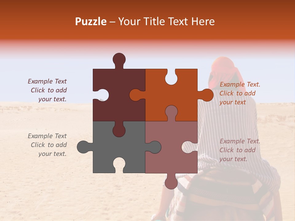 A Group Of People Riding Camels In The Desert PowerPoint Template