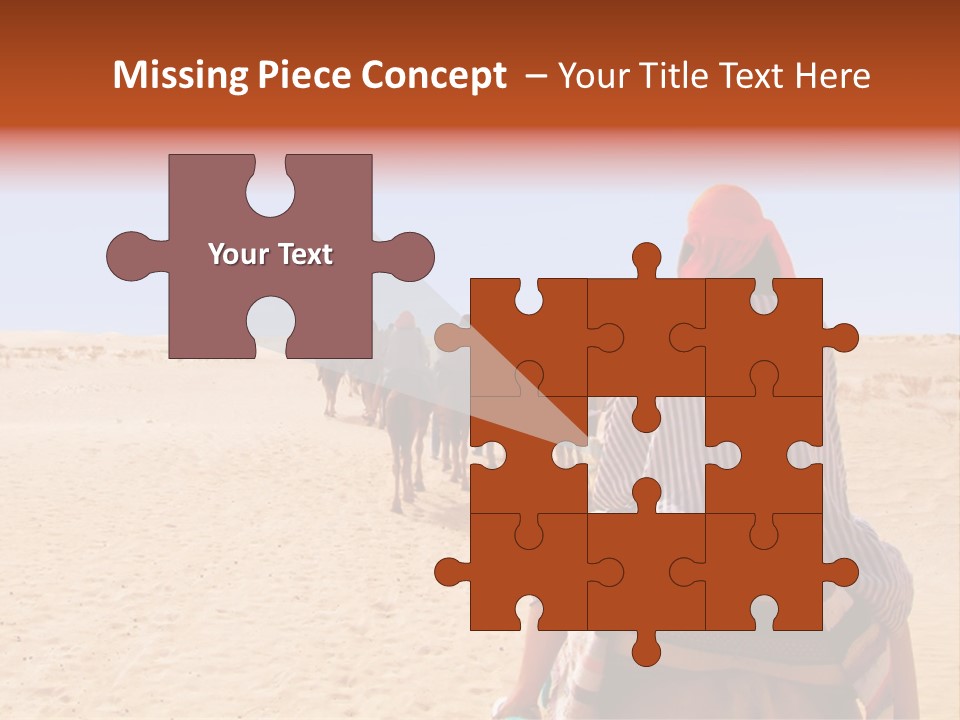 A Group Of People Riding Camels In The Desert PowerPoint Template