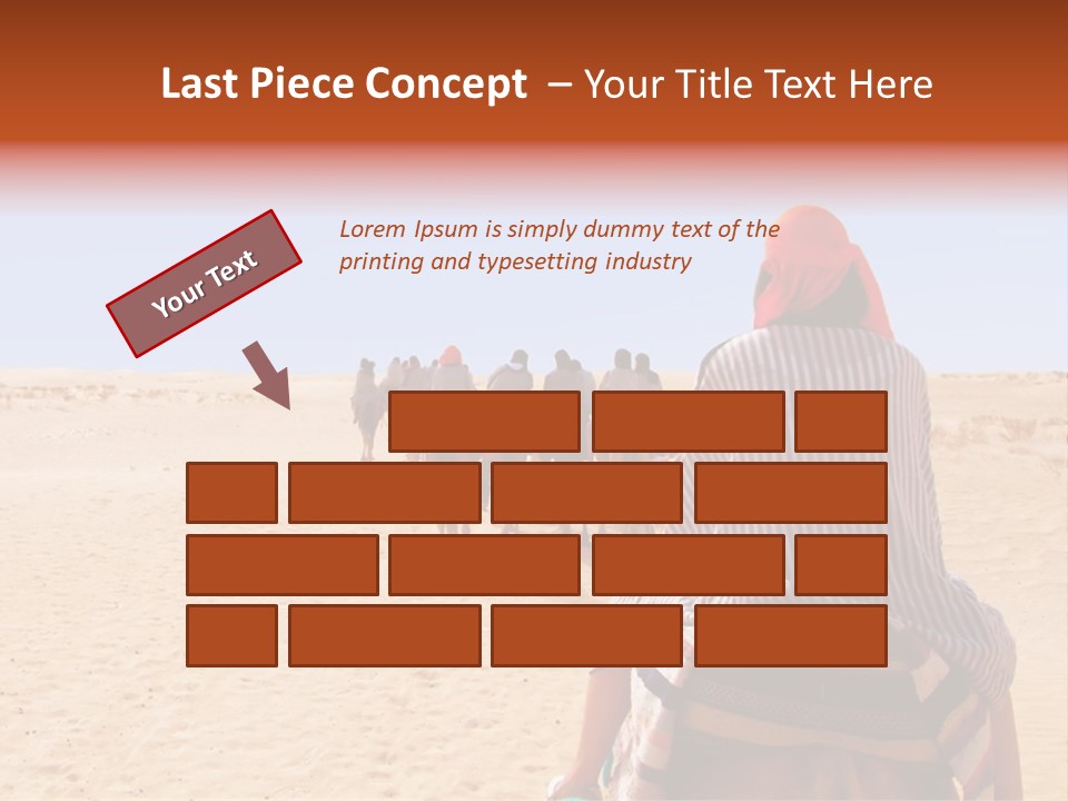 A Group Of People Riding Camels In The Desert PowerPoint Template