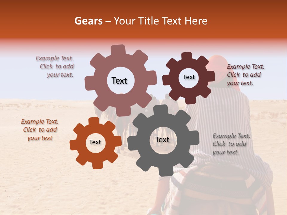 A Group Of People Riding Camels In The Desert PowerPoint Template