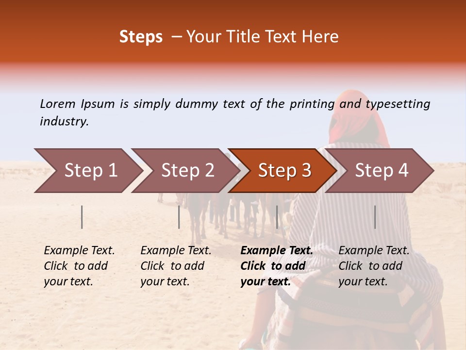 A Group Of People Riding Camels In The Desert PowerPoint Template
