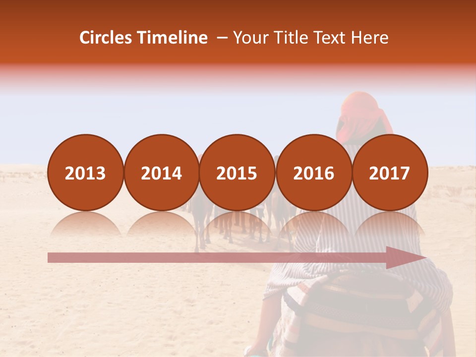 A Group Of People Riding Camels In The Desert PowerPoint Template