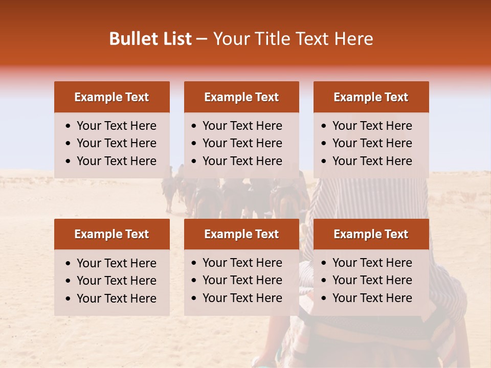 A Group Of People Riding Camels In The Desert PowerPoint Template