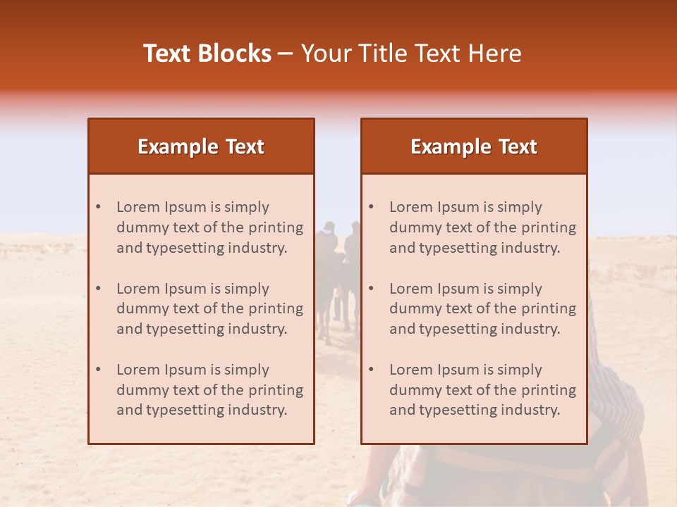 A Group Of People Riding Camels In The Desert PowerPoint Template