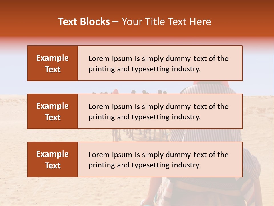 A Group Of People Riding Camels In The Desert PowerPoint Template
