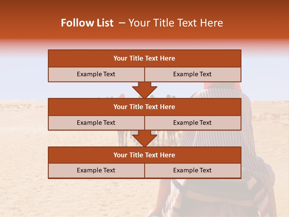 A Group Of People Riding Camels In The Desert PowerPoint Template
