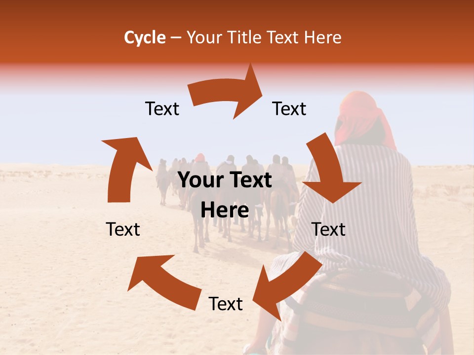 A Group Of People Riding Camels In The Desert PowerPoint Template