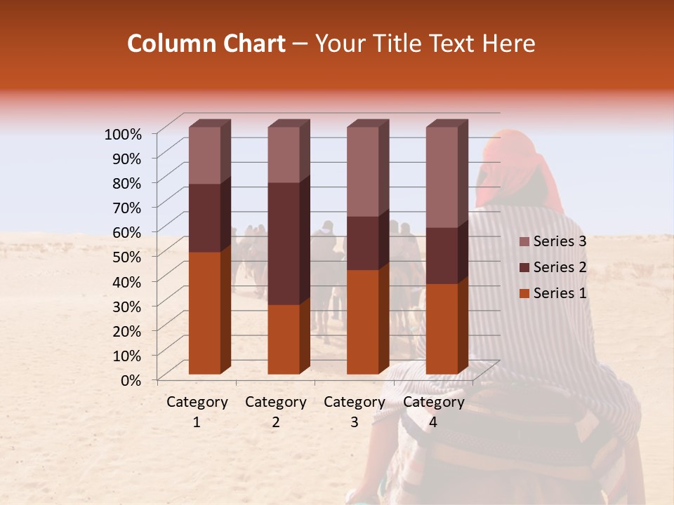 A Group Of People Riding Camels In The Desert PowerPoint Template