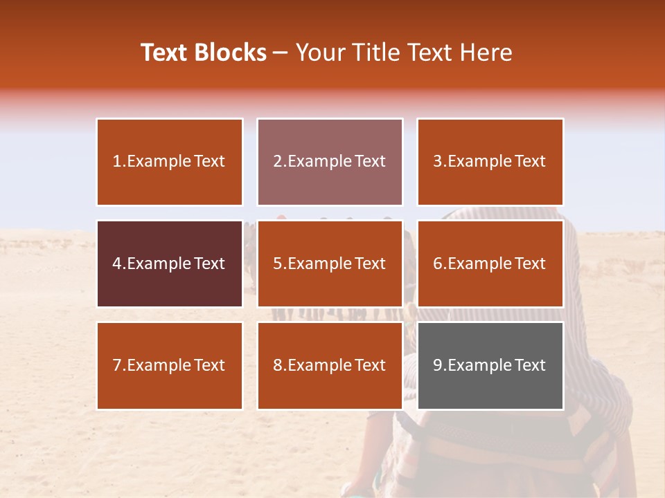 A Group Of People Riding Camels In The Desert PowerPoint Template